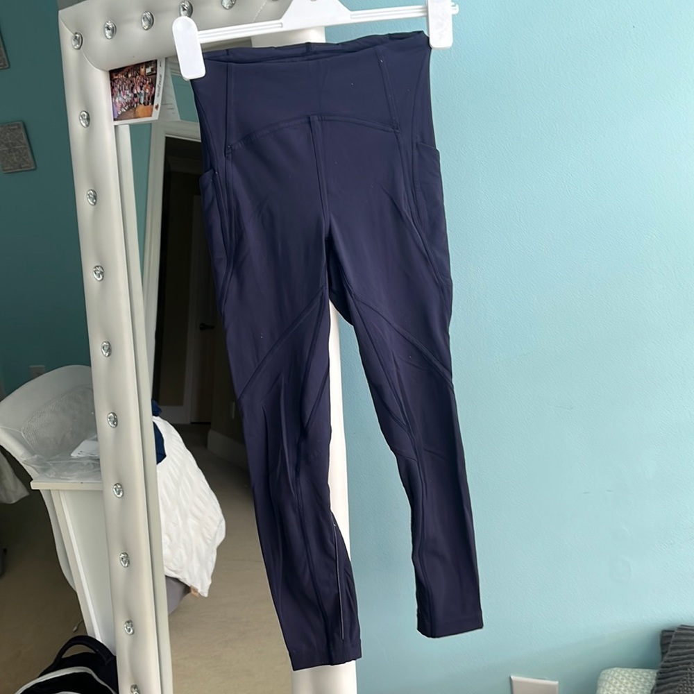 Lulu lemon fast and free leggings in dark purple, size 2